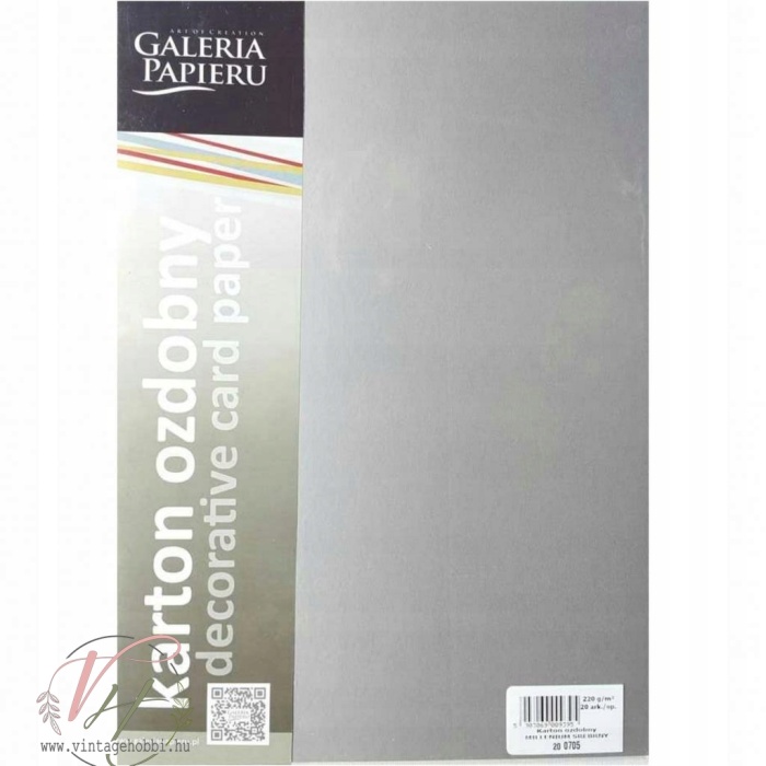 Dekoracios-karton-MILLENIUM-ezuest-220g-20-lap Karton dekor ezüst A/4 220g 10db-os - Image 1