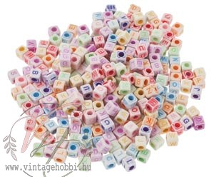Gyöngy - ABC, pasztell, 6*6mm, 300db-os